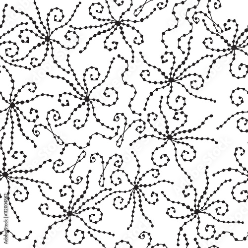 Seamless with abstract black line and dot element
