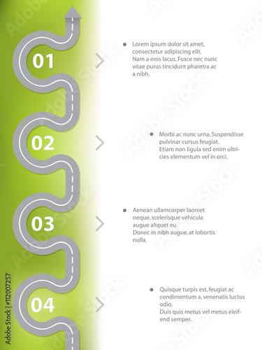 Infographic design with curvy road