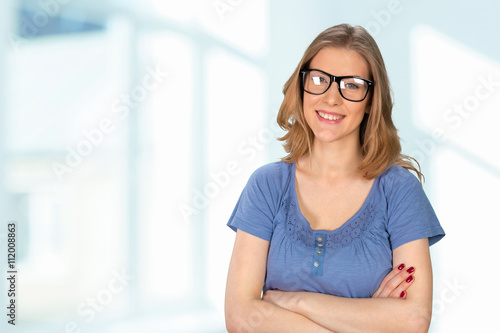 Free Download portrait of attractive caucasian smiling woman - GFXLoad