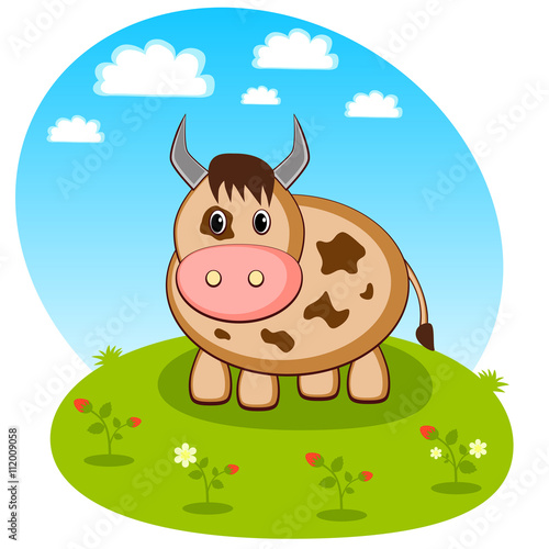 grazing bull