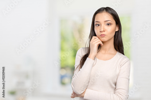 Free Download Asian woman thinking - GFXLoad