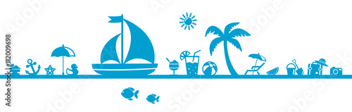Silhouette Sommer und Strand