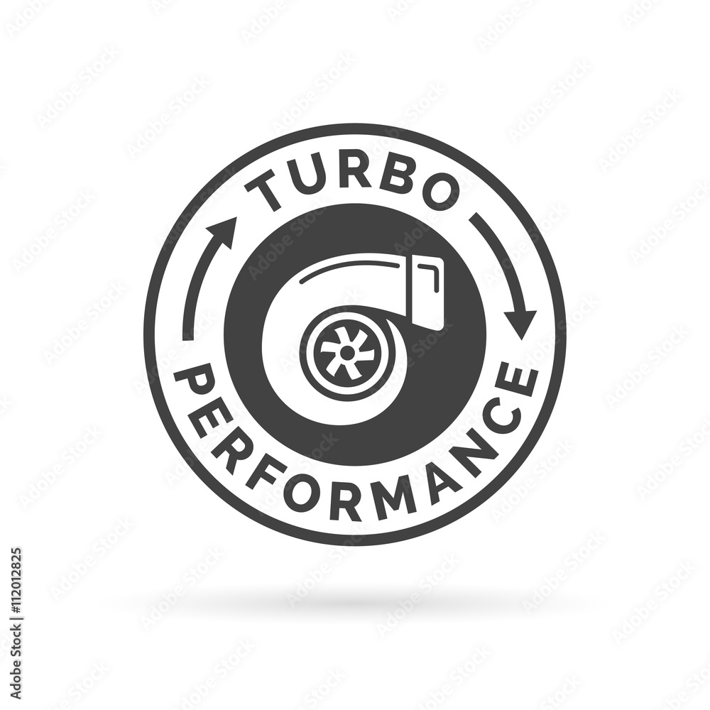 Turbo performance icon badge with car turbocharger compressor stamp symbol. Vector illustration. Turbo performance icon badge with car turbocharger compressor stamp symbol. Vector illustration.