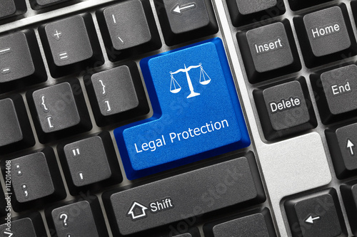 Conceptual keyboard - Legal Protection (blue key)