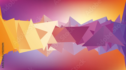 Multicolored low polygon shapes  color mosaic  vector design  creative background  purple and yellow  templates design