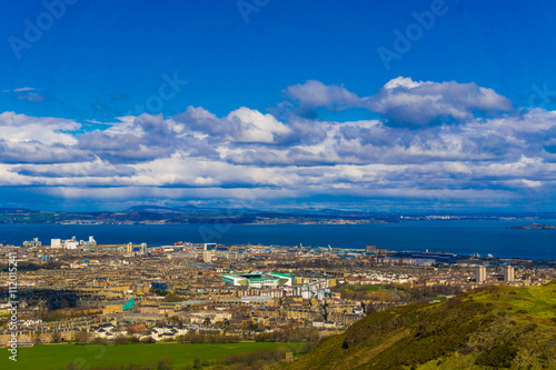 Edinburgh mountain green grass skyline photo