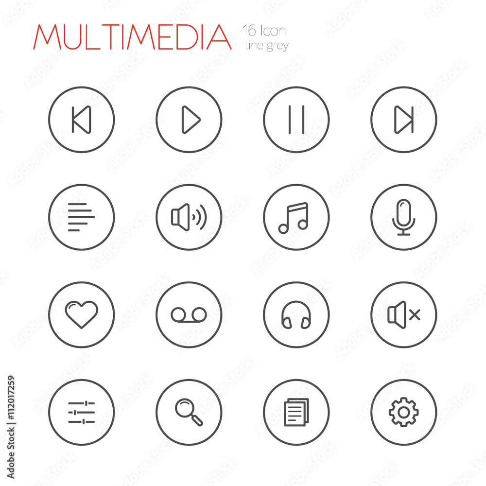 multimedia line icons multimedia line icons
