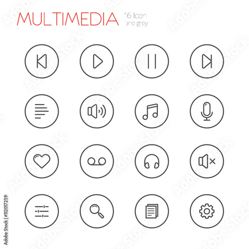 multimedia line icons