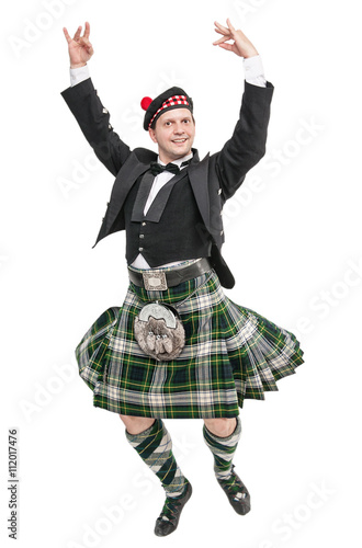 Принти на полотні Young man in clothing for Scottish dance