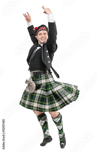 Young man in clothing for Scottish dance