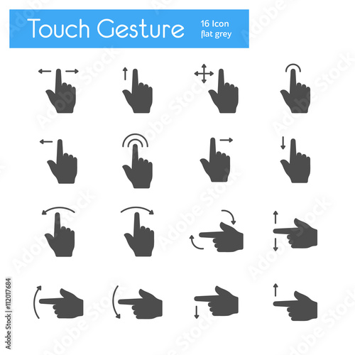 Touch Gesture Icons Flat