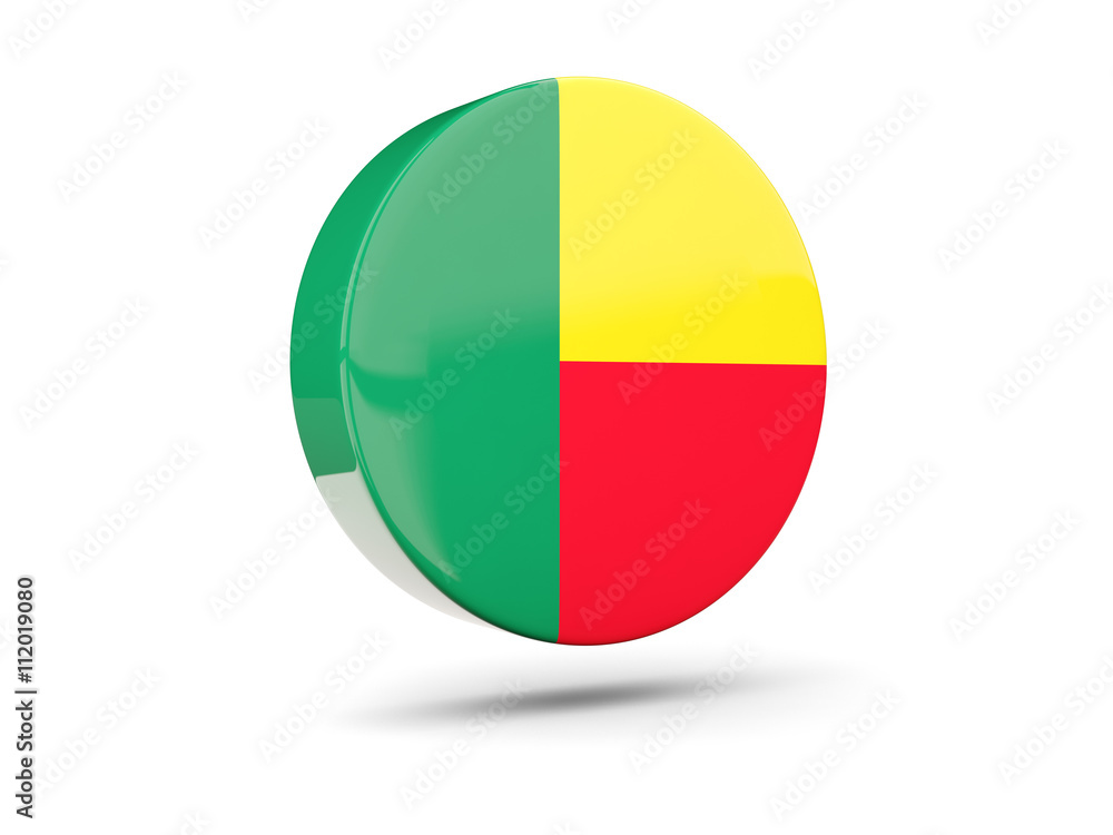 Round icon with flag of benin