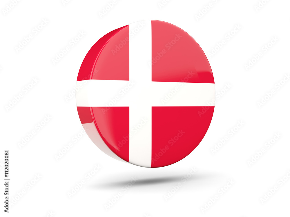 Obraz premium Round icon with flag of denmark