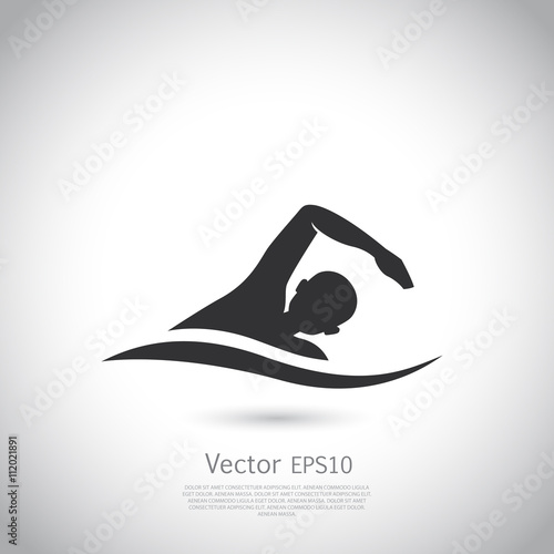 Swimming vector represents active people sport activity sign and symbol.