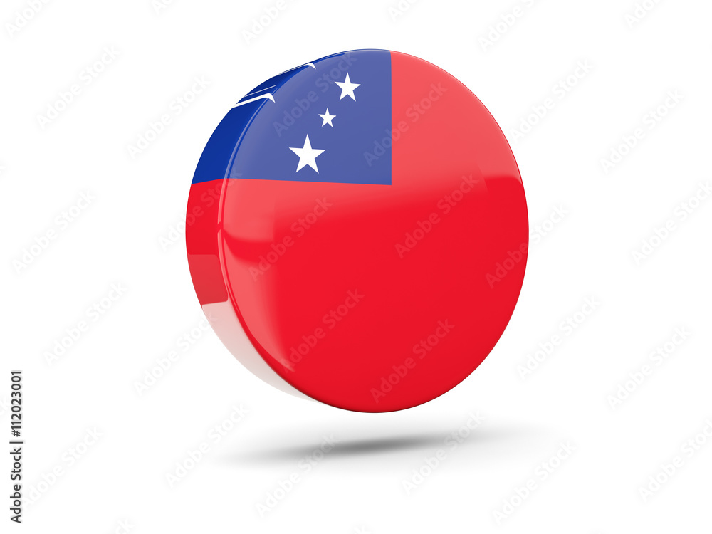 Round icon with flag of samoa Round icon with flag of samoa