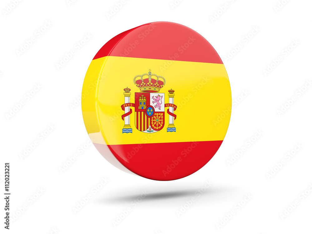 Obraz premium Round icon with flag of spain
