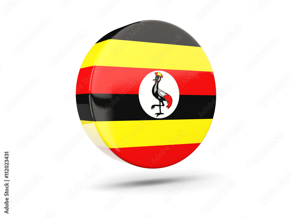 Round icon with flag of uganda
