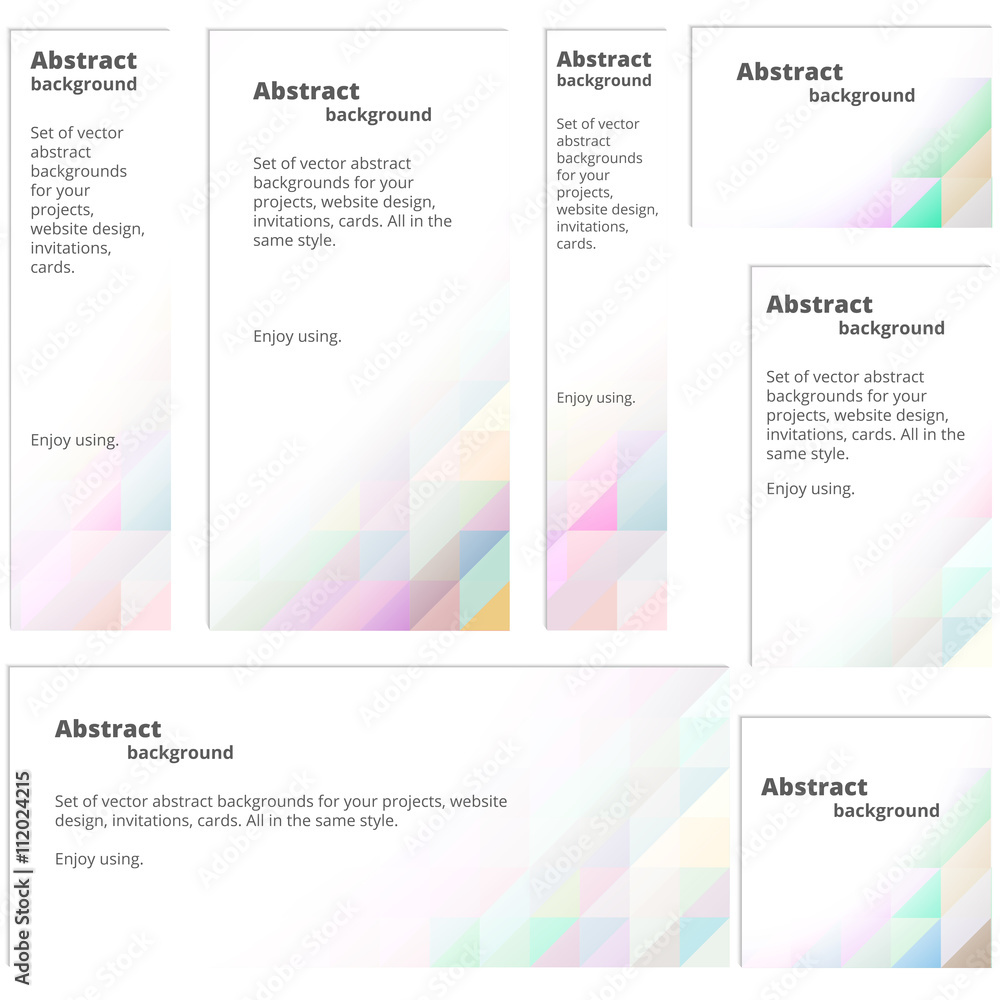 Fototapeta premium Set of banners with decoration. Abstract pattern. Background for banner. Nine banner templates.