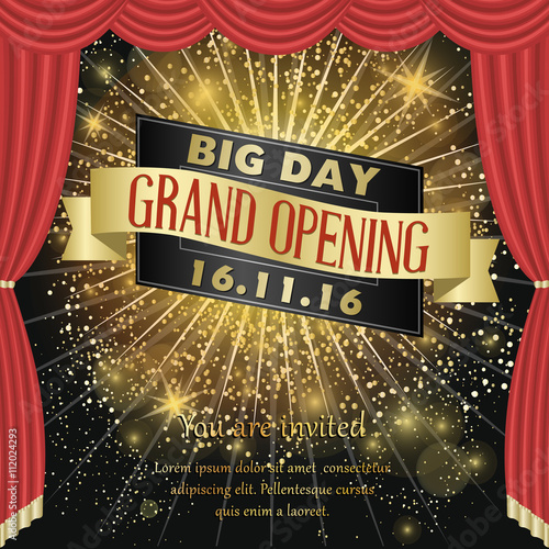 Grand opening celebration banner design vector illustration