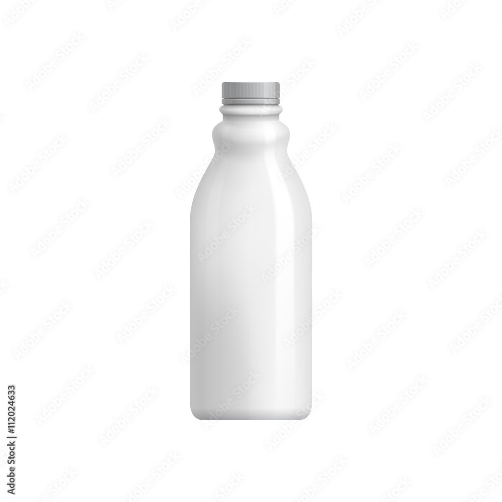 Plastic bottle template. For milk or yogurt product. Blank packaging isolated on white background. Package template. Realistic 3d pack mockup. Ready for design. Vector illustration. Plastic bottle template. For milk or yogurt product. Blank packaging isolated on white background. Package template. Realistic 3d pack mockup. Ready for design. Vector illustration.