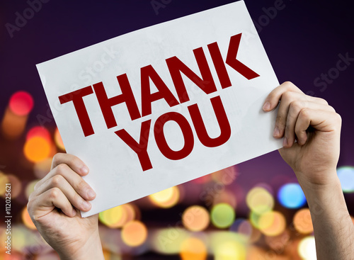 Foto Thank You placard with bokeh background