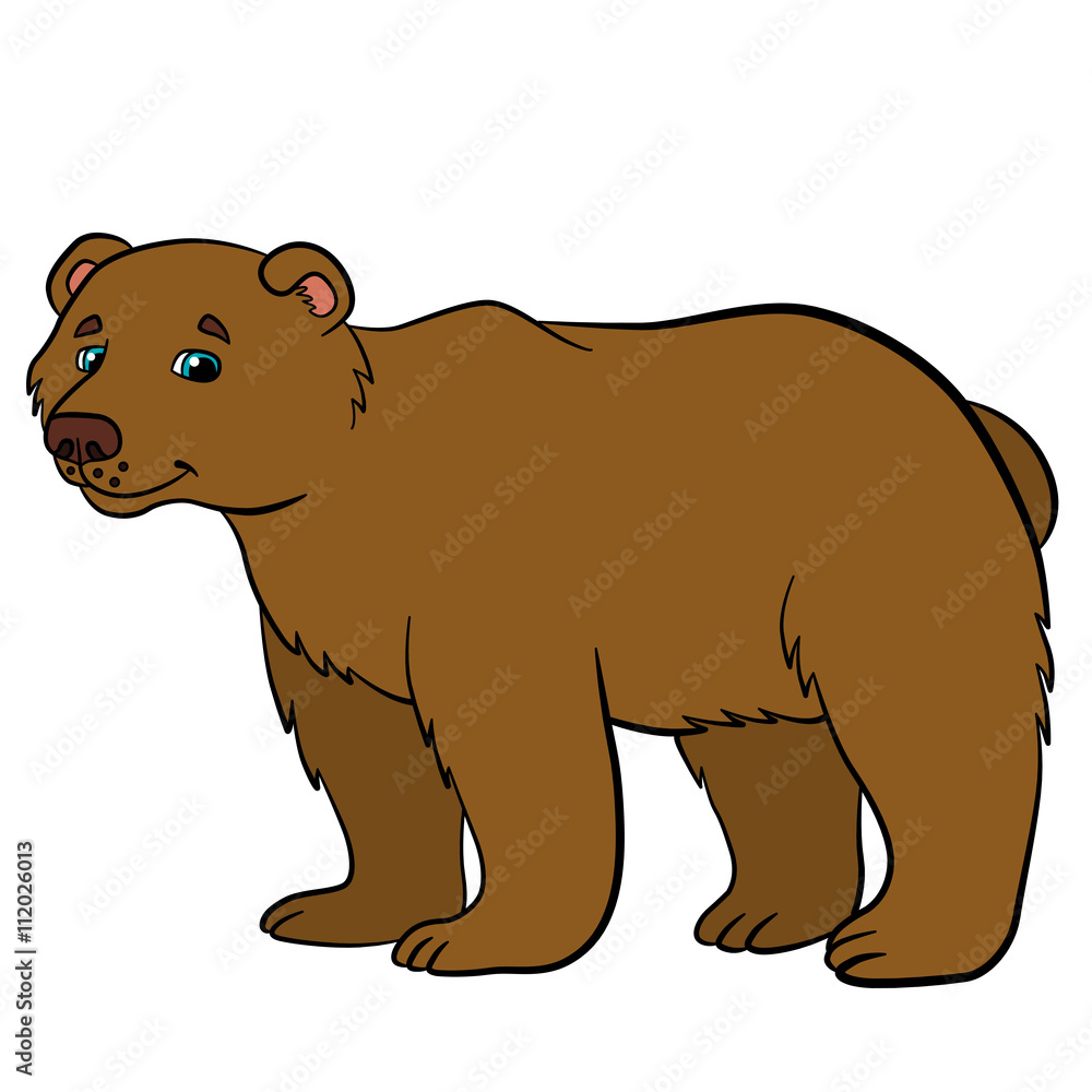 Cartoon animals for kids. Cute brown bear smiles. Cartoon animals for kids. Cute brown bear smiles.