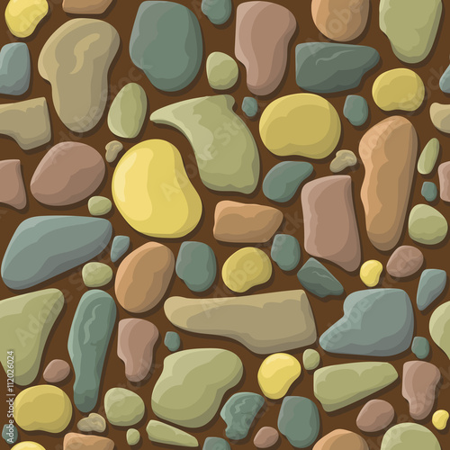 Funny cartoon stones seamless pattern