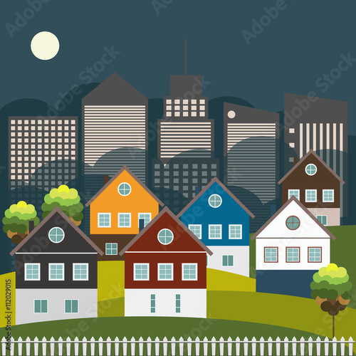 Colorful Houses For Sale / Rent. Real Estate Concept