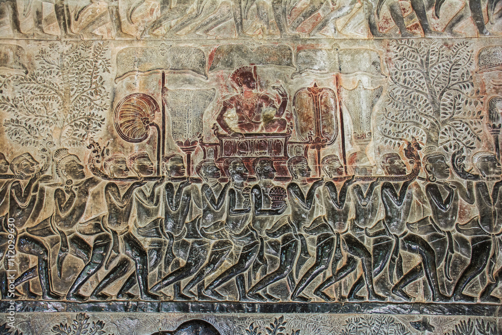 Angkor, Reliefs in der 3. Galerie im