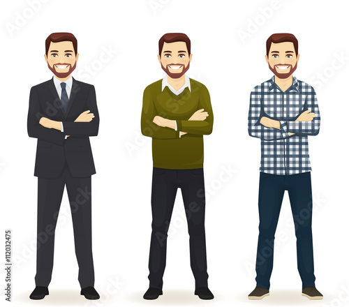 Set of man in different clothes
