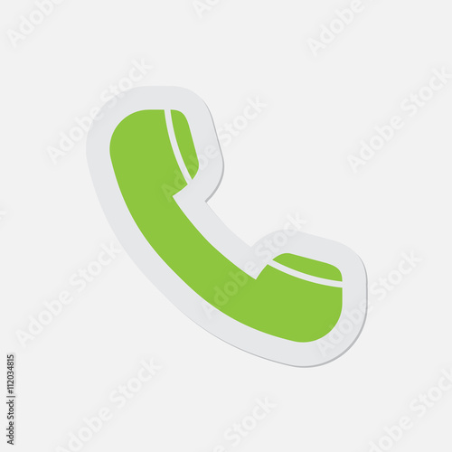 simple green icon - telephone handset
