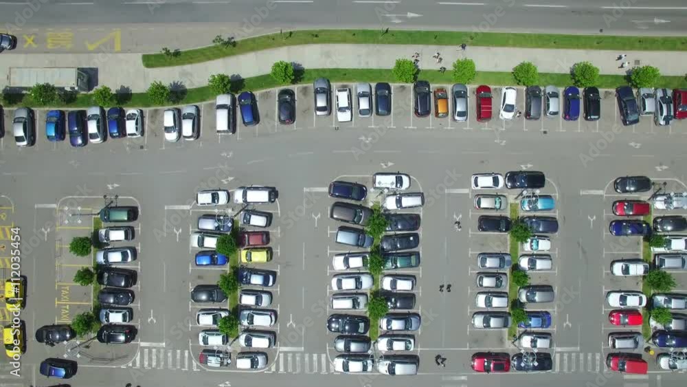 the fuss on the outdoor car park, view from above the fuss on the outdoor car park, view from above