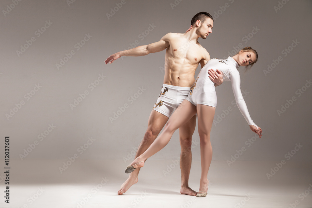 Gymnastic couple dancing