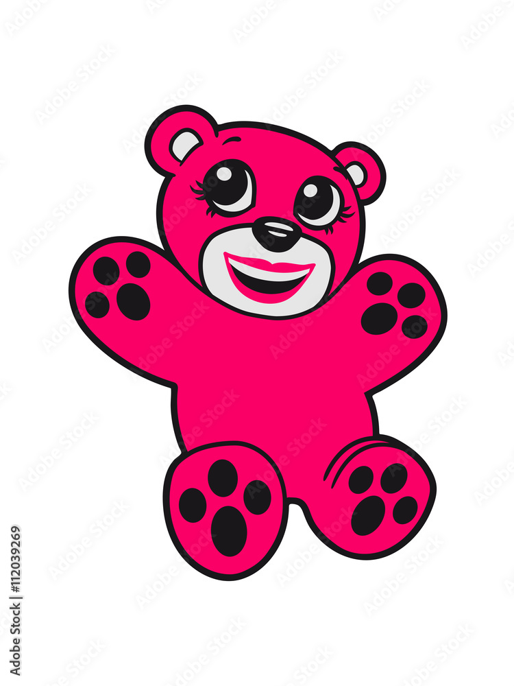 Fototapeta premium girl, woman, girl pink female sweet little comic cartoon teddy bear baby