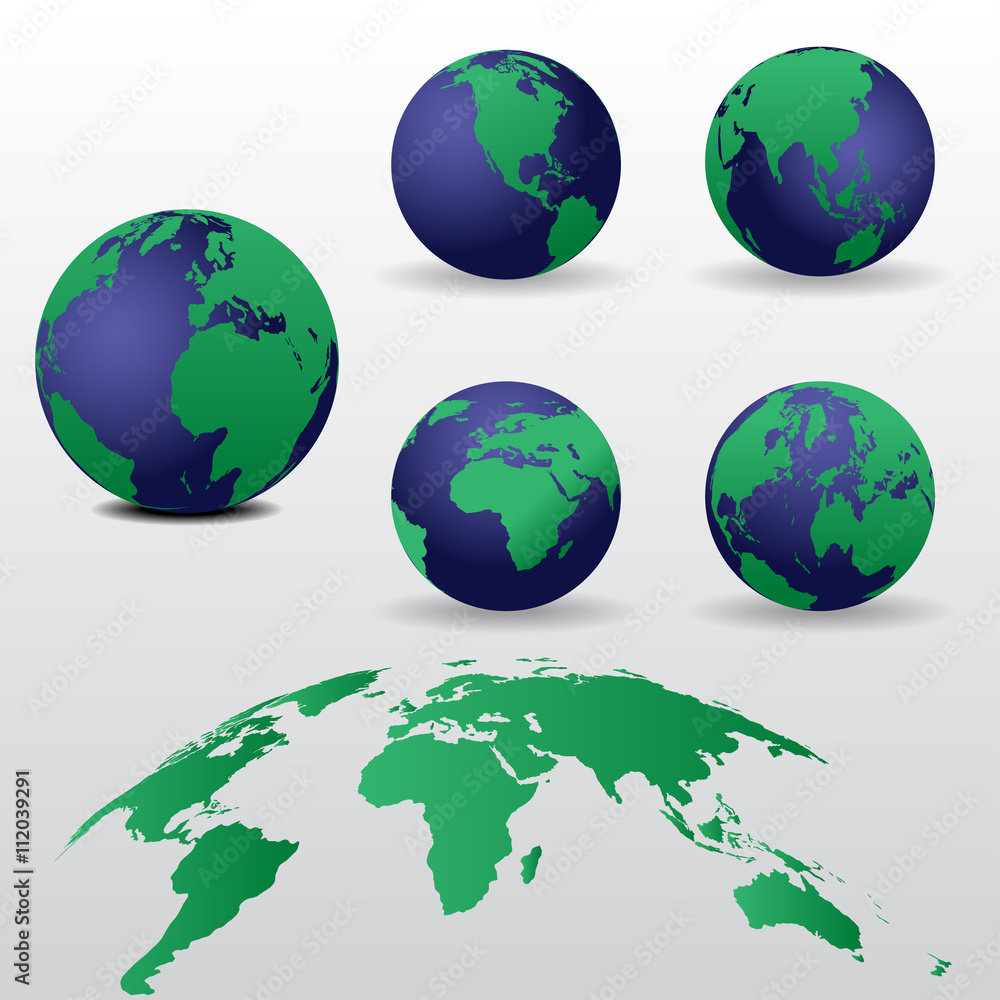 Set of world map vector illustration Elements of this image furnished by NASA Set of world map vector illustration Elements of this image furnished by NASA