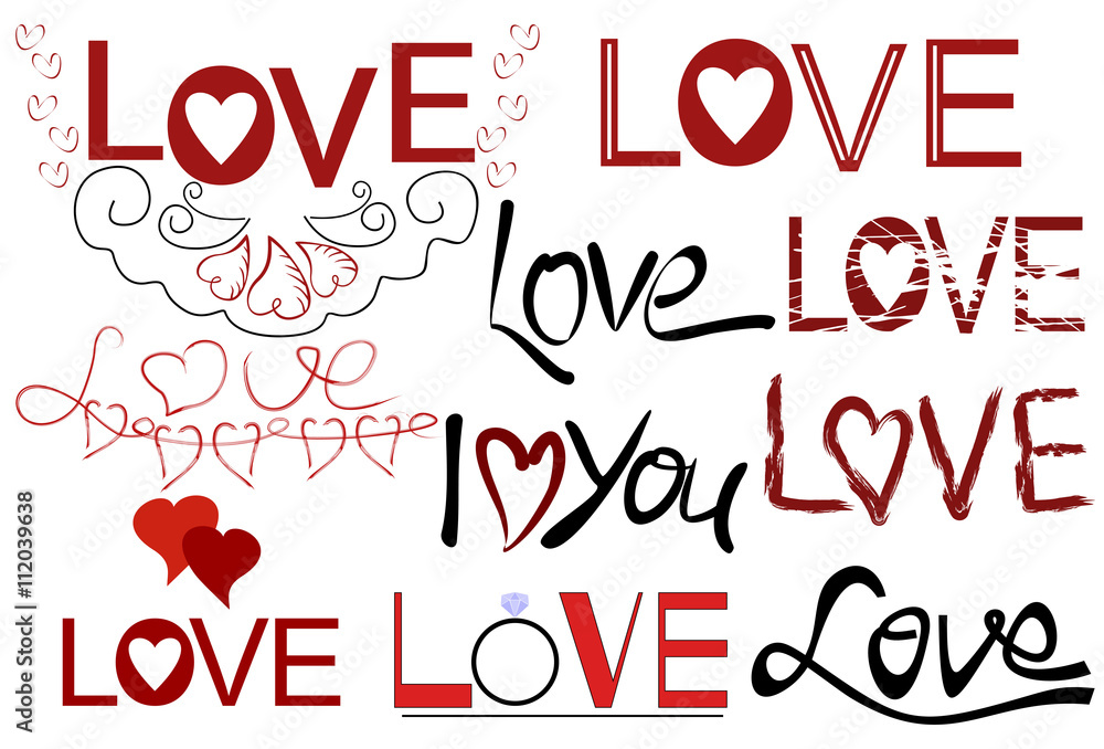 Inscriptions from the hand of Love, I love you with hearts Inscriptions from the hand of Love, I love you with hearts