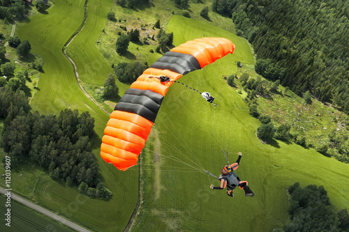 Skydiver in air photo