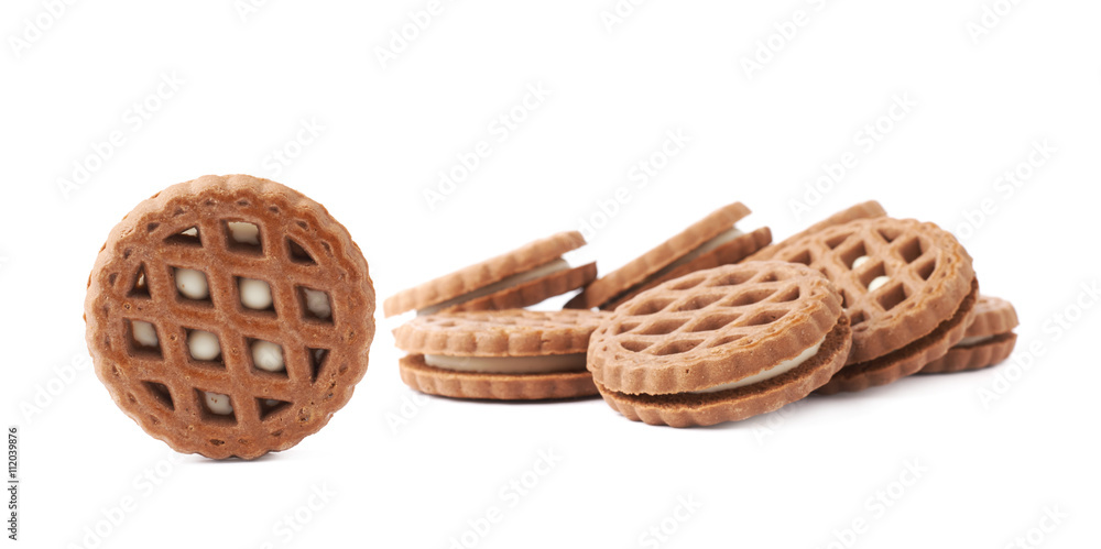 Pile of cookies isolated over the white background Pile of cookies isolated over the white background