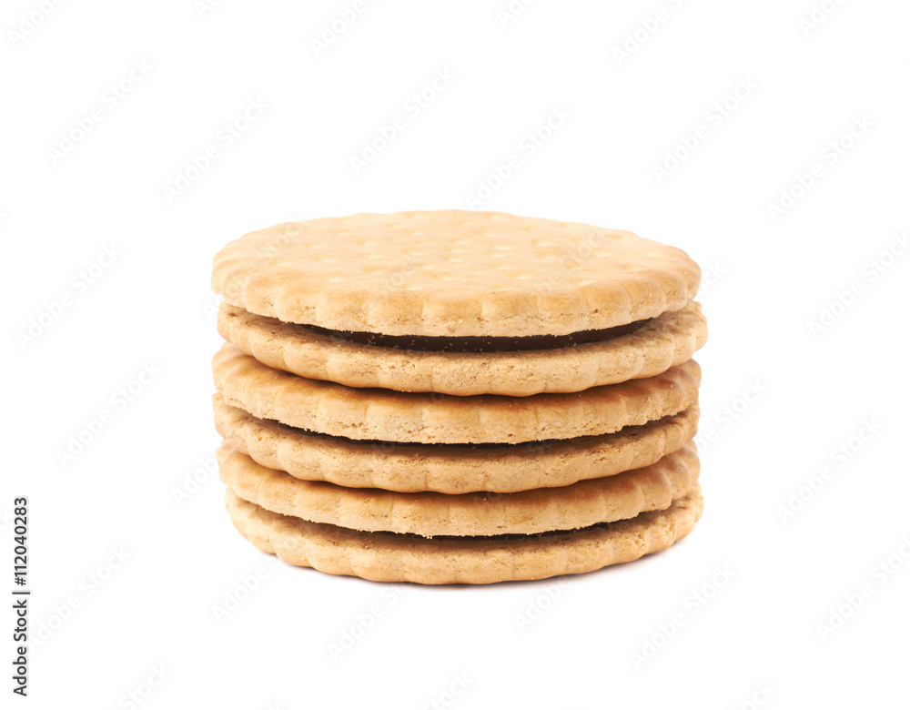Stack of cookies isolated over the white background Stack of cookies isolated over the white background
