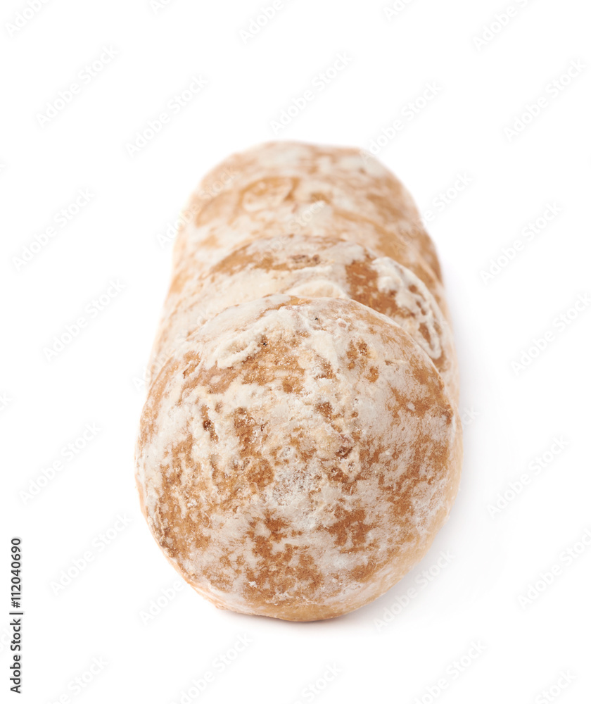 Pile of small cake gingerbread  isolated over the white background
