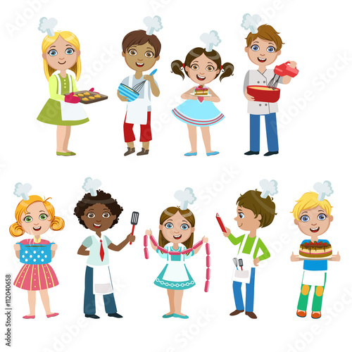 Kids On Cooking Lesson