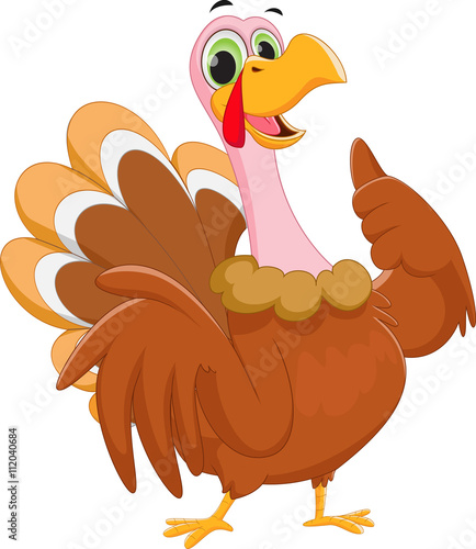 cartoon turkey giving thumb up