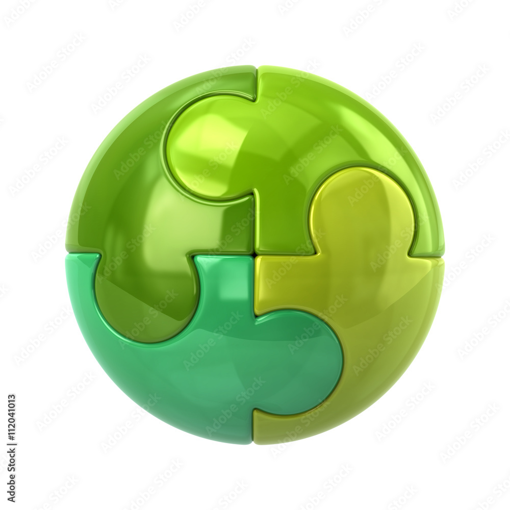 Green spherical puzzle icon Green spherical puzzle icon