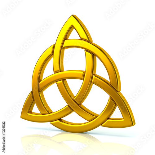 Illustration of golden celtic trinity knot