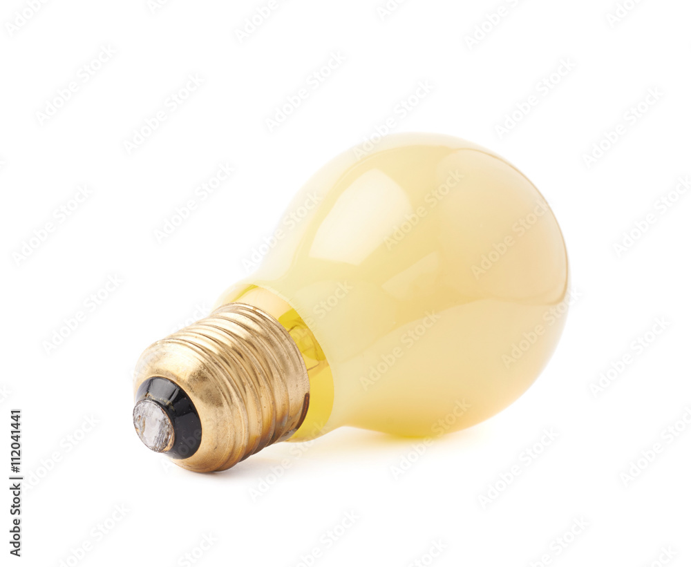 Single electric bulb lying on its side, isolated over the white background Single electric bulb lying on its side, isolated over the white background