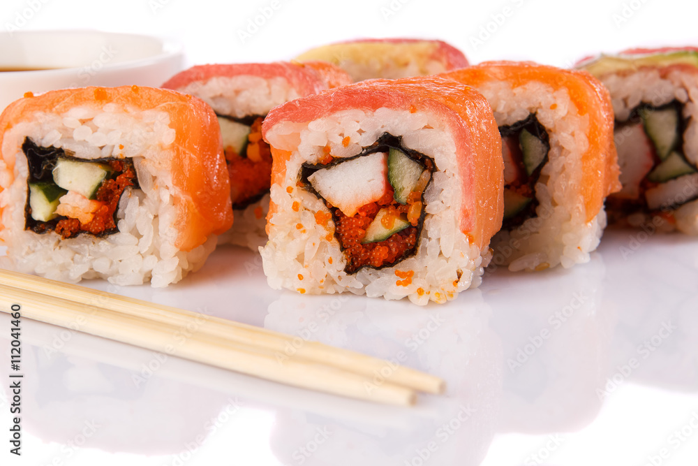Roll the delicious sushi Roll the delicious sushi