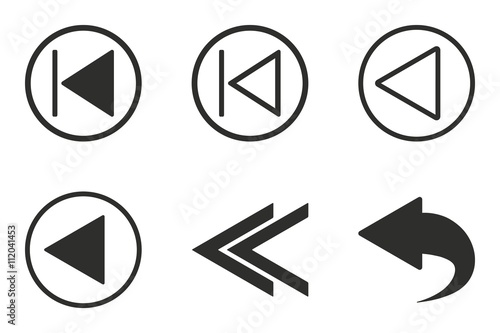Backward icon set