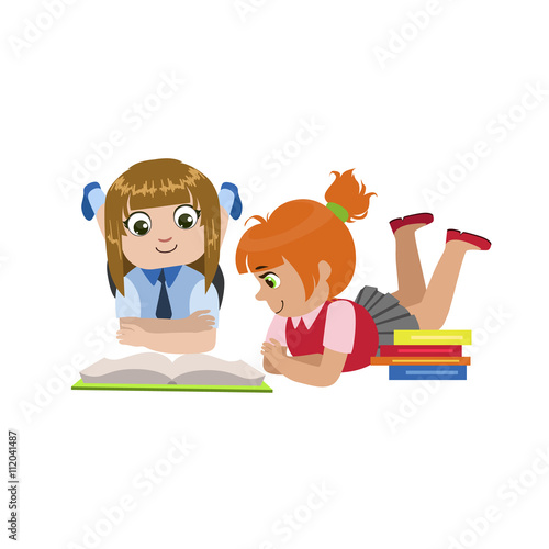Teo Girls Reading One Book