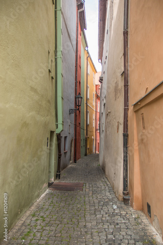 Narrow street of medieval town Cheb
