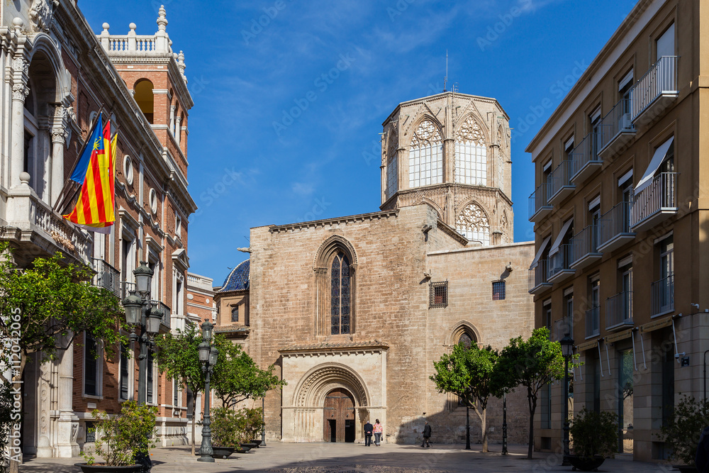 Views of the different buildings and streets of the city of Valencia, Spain